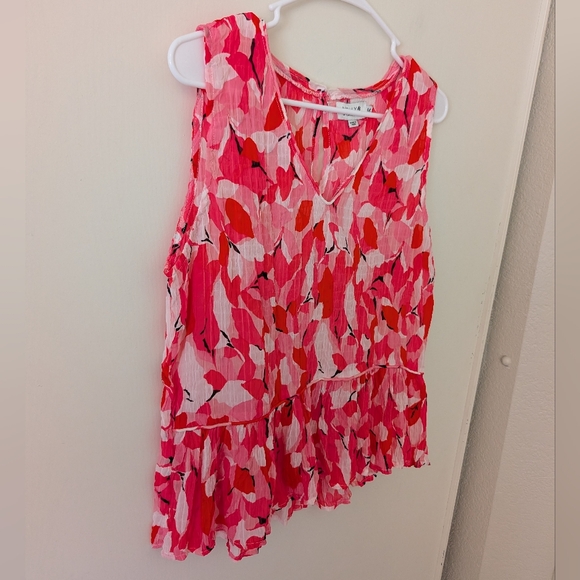 Molly Bracken Womens Medium Pink Floral Print Tank Top Preppy Cottage Shabbychic - Picture 4 of 7